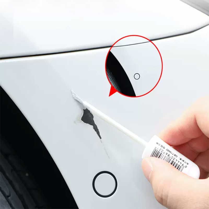  White Touch Up Paint For Tesla Model Y 3 X S Tesla Model Paint  Repair kit, Tesla Paint Pen Tip and Brush Two-In-One Scratch Remover,  Automotive Touch Up Paint Pen(White) 
