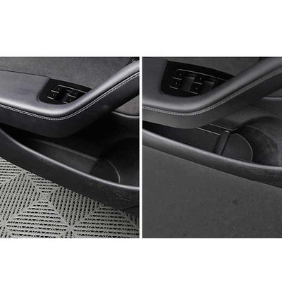 TAPTES® Door Side Storage Box for Tesla Model Y Model 3 2021-2025, Door Side TPE Storage Tray Organizer