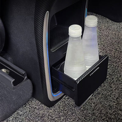 TAPTES Rear Central Control Drawer Storage Box with Cup Holder for Model Y
