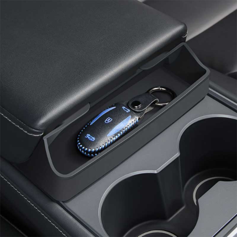 TAPTES Central Control Armrest Silicone Glasses Storage Box for Model 3 Model Y