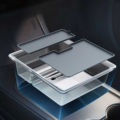 TAPTES Central Control Armrest Transparent Storage Box Model 3 Model Y