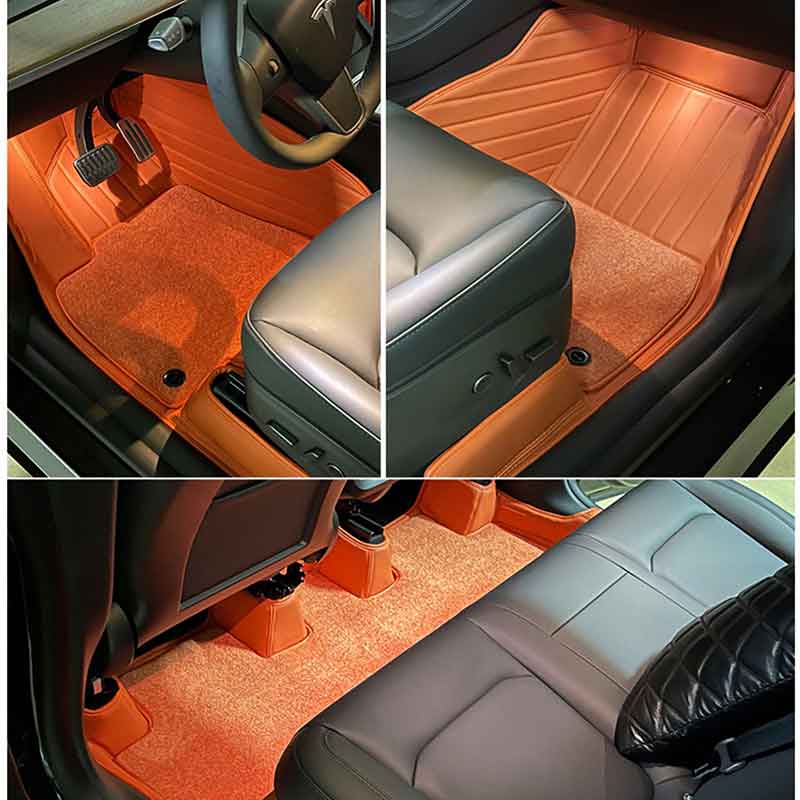 TAPTES Fully Covered Premium  Leather Floor Mats Triple-Layered for Model Y 2020 -2023 2024