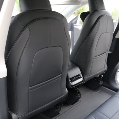 TAPTES Leather Seat Back Kick Protector for Model Y Model 3, Set of 2