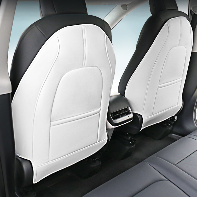 TAPTES Leather Seat Back Kick Protector for Model Y Model 3, Set of 2