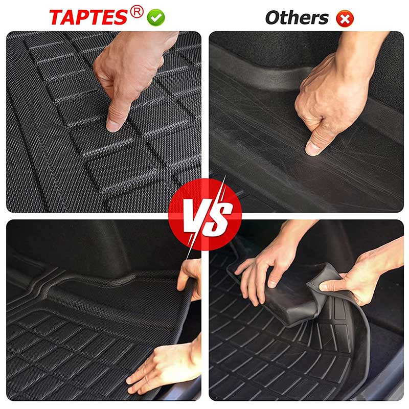 TAPTES All Weather Cargo & Front Frunk Liner Floor Mats for Model 3 Interior 2021-2023, Set of 3