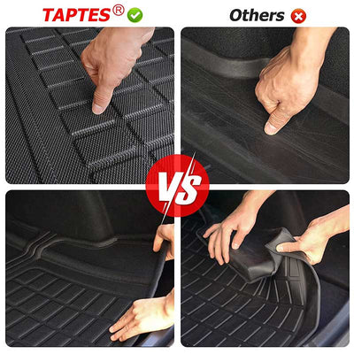 TAPTES All Weather Cargo & Front Frunk Liner Floor Mats for Model 3 Interior 2021-2023, Set of 3