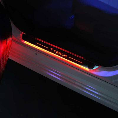 TAPTES Tesla Model 3 Threshold Strip with Light Luminous Welcome Pedal LED Atmosphere Light