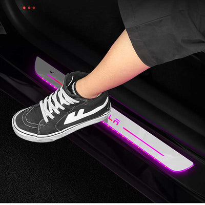 TAPTES Tesla Model 3 Threshold Strip with Light Luminous Welcome Pedal LED Atmosphere Light