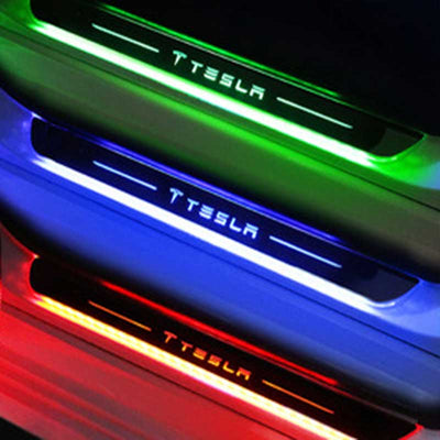 TAPTES Tesla Model 3 Threshold Strip with Light Luminous Welcome Pedal LED Atmosphere Light