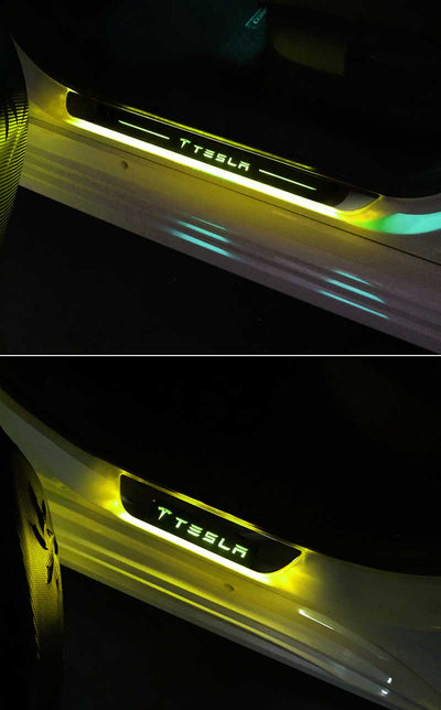 TAPTES Tesla Model 3 Threshold Strip with Light Luminous Welcome Pedal LED Atmosphere Light
