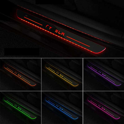 TAPTES Tesla Model 3 Threshold Strip with Light Luminous Welcome Pedal LED Atmosphere Light