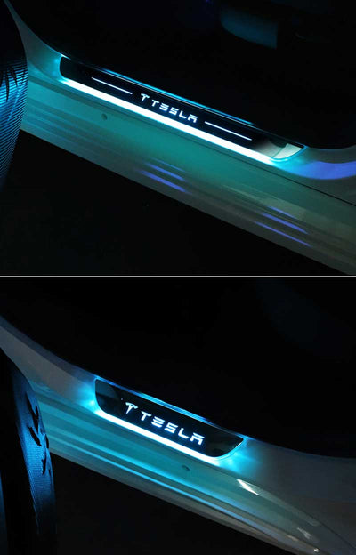TAPTES Tesla Model 3 Threshold Strip with Light Luminous Welcome Pedal LED Atmosphere Light