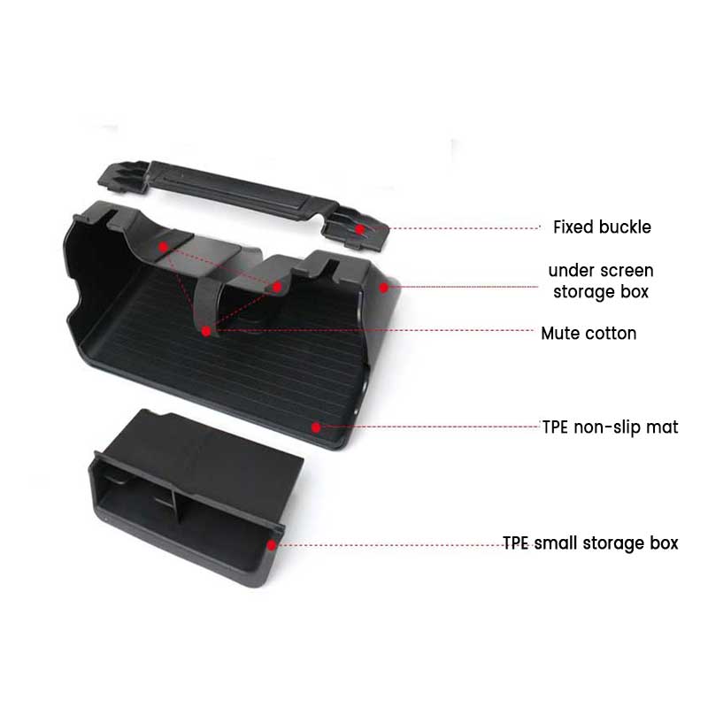 TAPTES® Under Central Control Screen Storage Organizer for Model Y Model 3 2021- 2023 2024