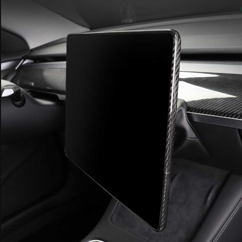 TAPTES® Genuine Carbon Fiber Center Control Screen Back Cover for Tesla Model 3/Y 2018-2025