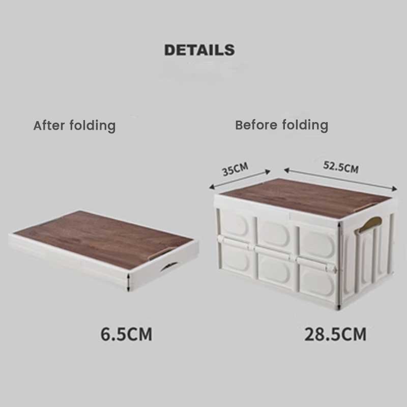 Foldable Storage Box with Wooden Lid – Travillax Outdoors