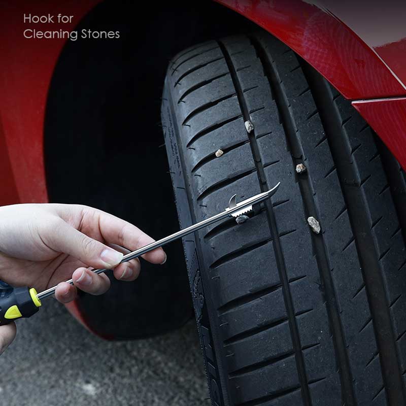 TAPTES® Tires Pebble Cleanup Tool for Tesla Model 3/Y/S/X, Clear Tires Stone Hook