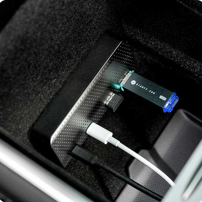 TAPTES USB Hub for 2021 Tesla Model 3/Y, Refresh Center Console USB Port Extension
