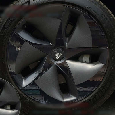 TAPTES Wheel Hub Sticker for Tesla Model 3, Wheel Hub Decoration, Set of 4