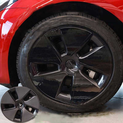 TAPTES Wheel Hub Sticker for Tesla Model 3, Wheel Hub Decoration, Set of 4