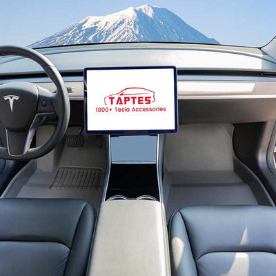 TAPTES All Weather Floor Mats for Tesla Model 3 2023-2017, Gray Floor Liners for Tesla Model 3