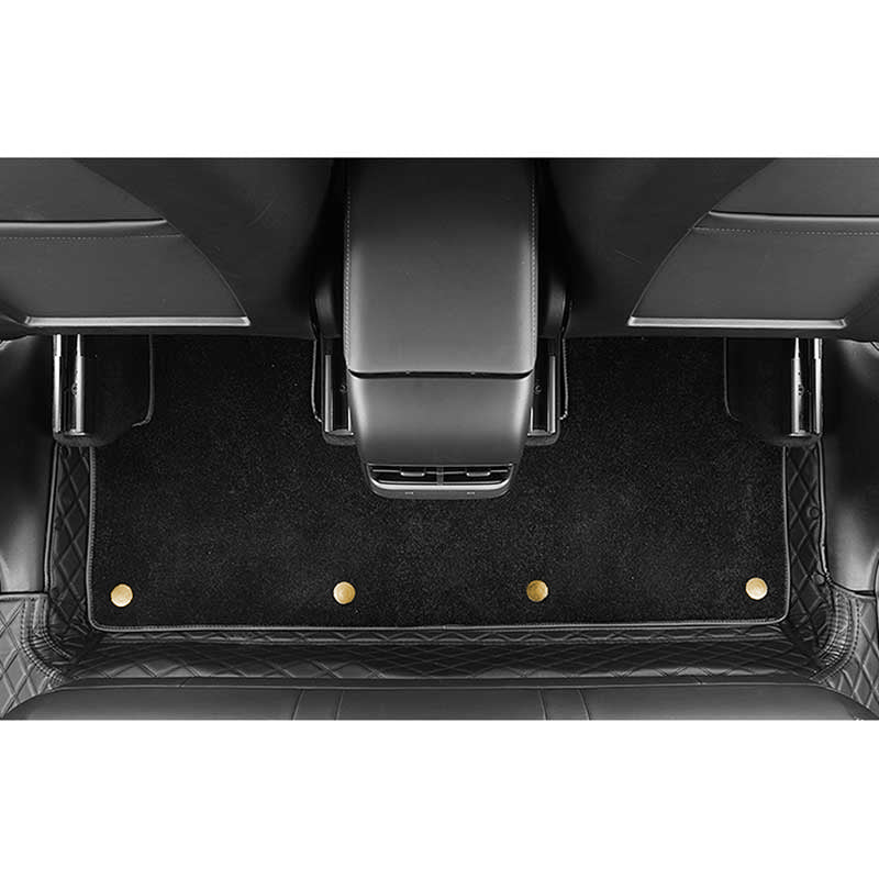 TAPTES Leather and Carpet Floor Mats for Tesla Model Y 5 Seaters
