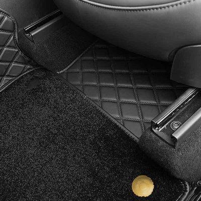 TAPTES Leather and Carpet Floor Mats for Tesla Model Y 5 Seaters