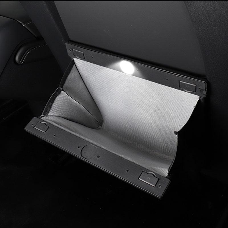 TAPTES Back Seat Garbage Organizer Trash Bin with LED Light for Tesla Model 3 Model Y