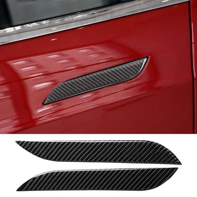 TAPTES Carbon Fiber Door Handle Stickers, for Tesla Model S 2016-2018, 4 Pcs