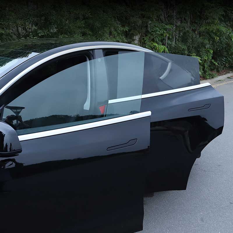 TAPTES Chrome Steel Window Molding Trim Decoration Strips for Tesla Model Y 2020-2023
