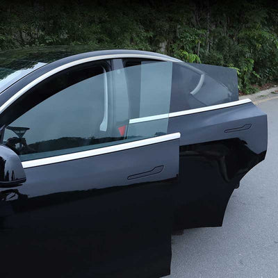 TAPTES Chrome Steel Window Molding Trim Decoration Strips for Tesla Model Y 2020-2023
