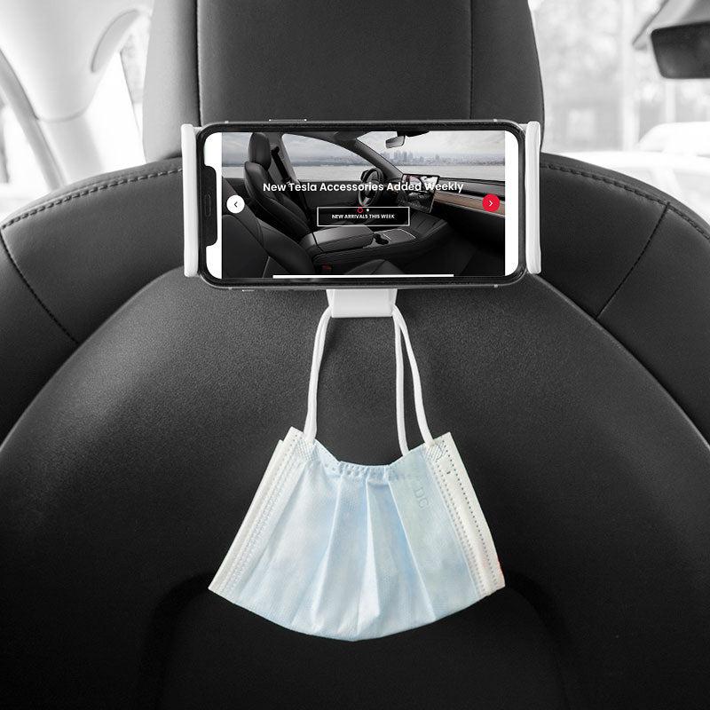 Charchendo for Tesla Model Y Model 3 Headrest Tablet Mount with Metal Ball  Head Fits 4-13'' Devices, Car Back Seat iPad Holder Kids Adjustable Travel