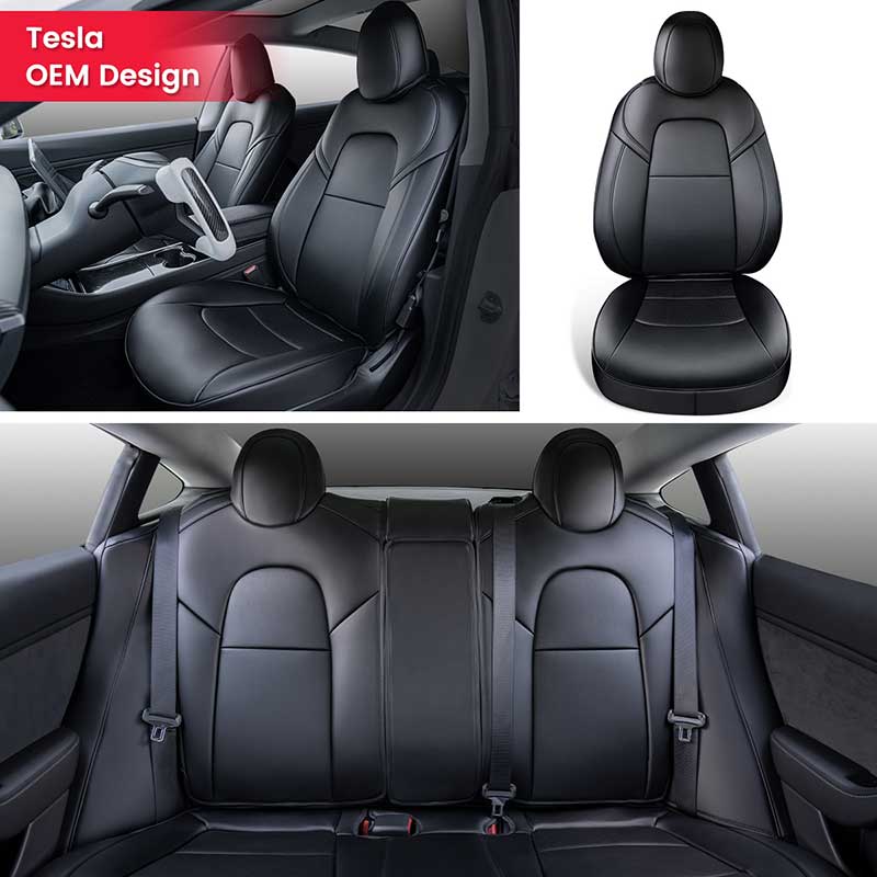 TAPTES® #1 Tesla Model 3 Seat Covers, 100% Tesla OEM Style Seat