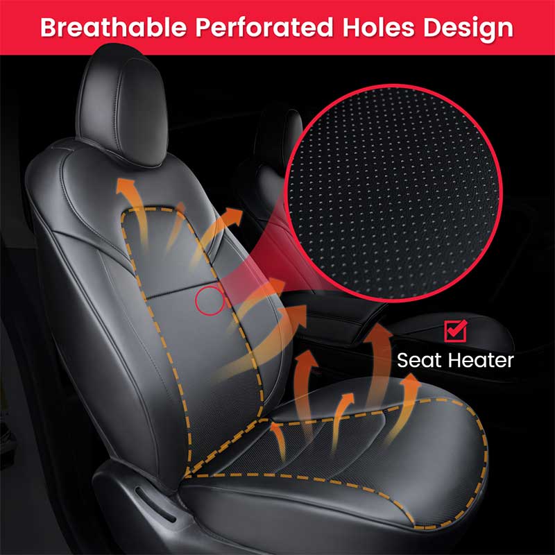 TAPTES® Custom Leather Seat Covers for Tesla Model 3, #1 Seat Covers for Model 3