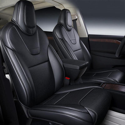 TAPTES® Seat Covers for 2012-2025 Tesla Model S Front Seats, 100% OEM Style for Tesla Seat Covers