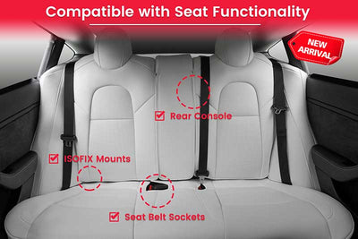 TAPTES White Seat Covers for Tesla Model 3, Full Set Seat Protectors for Tesla Model 3 2024 2023 2022 2021 2020 2019 2018