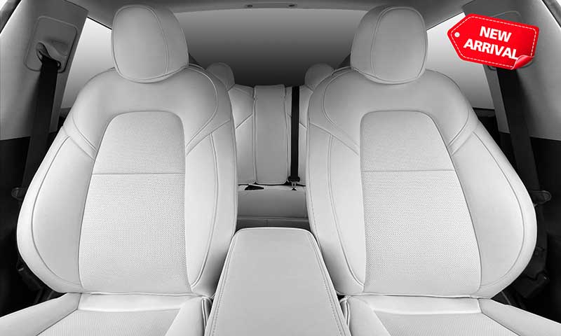 TAPTES Tesla Model 3 Seat Covers, White Seat Covers for Tesla