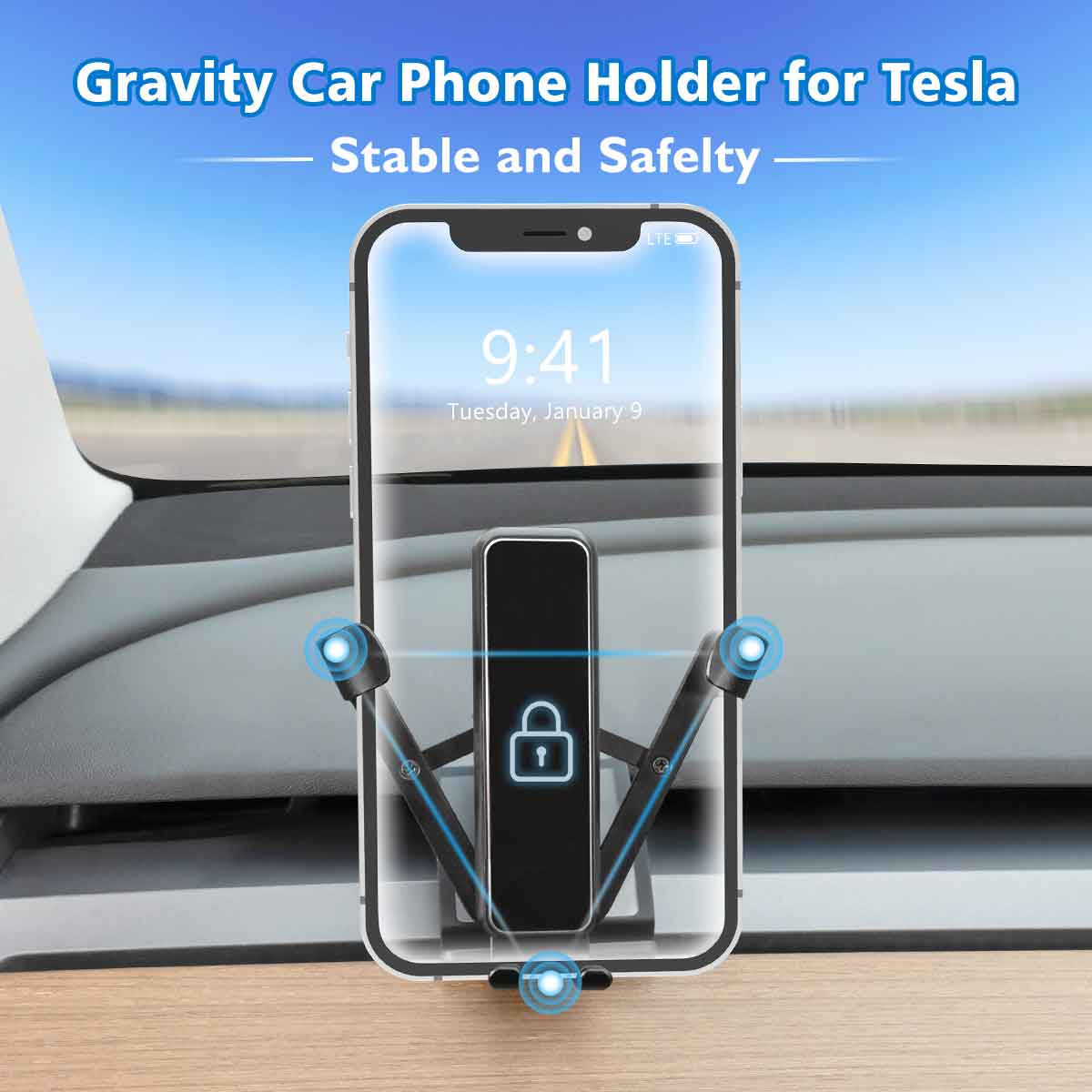 TAPTES® Air Vent Cell Phone Holder for Tesla Model 3 Model Y, 360° Rotation Phone Holder