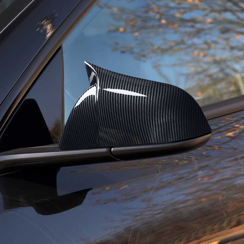 TAPTES® Ox Horns Side Rearview Mirror Cover for Tesla Model 3 Model Y, Set of 2