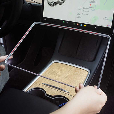 TAPTES® Screen Bezel Protector for Tesla Model 3 Model Y, Screen Bezel Decoration Ring