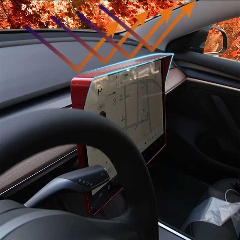 TAPTES® Central Control Screen Sun Visor / Protective Frame for Tesla Model Y Model 3