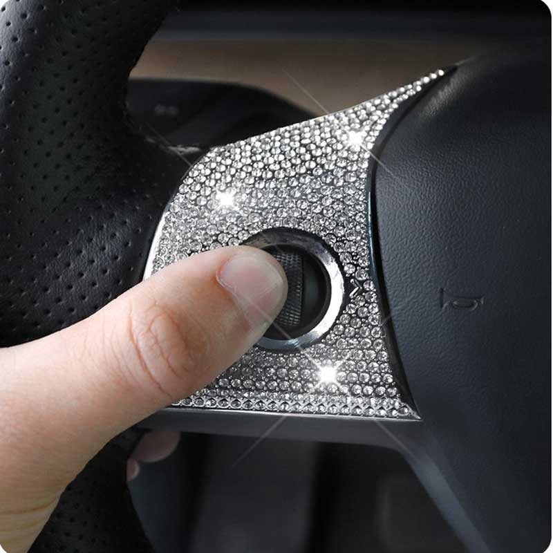 TAPTES® Steering Wheel Bling Crystal Decals Cover Sticker Trim for