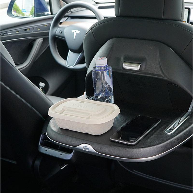 Tesla Model 3 and Tesla Model Y: Foldable Seatback Tray,Seatback Table with  Wireless Charging - Plugear