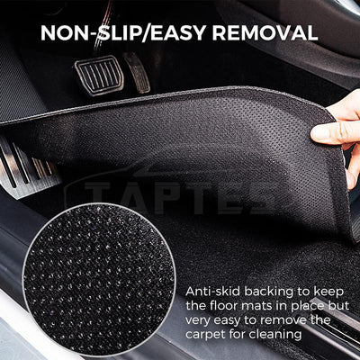 TAPTES® All Weather Floor Mats for Right-Hand Drive Model 3, 2017-2023 Floor Mats for Tesla Model 3