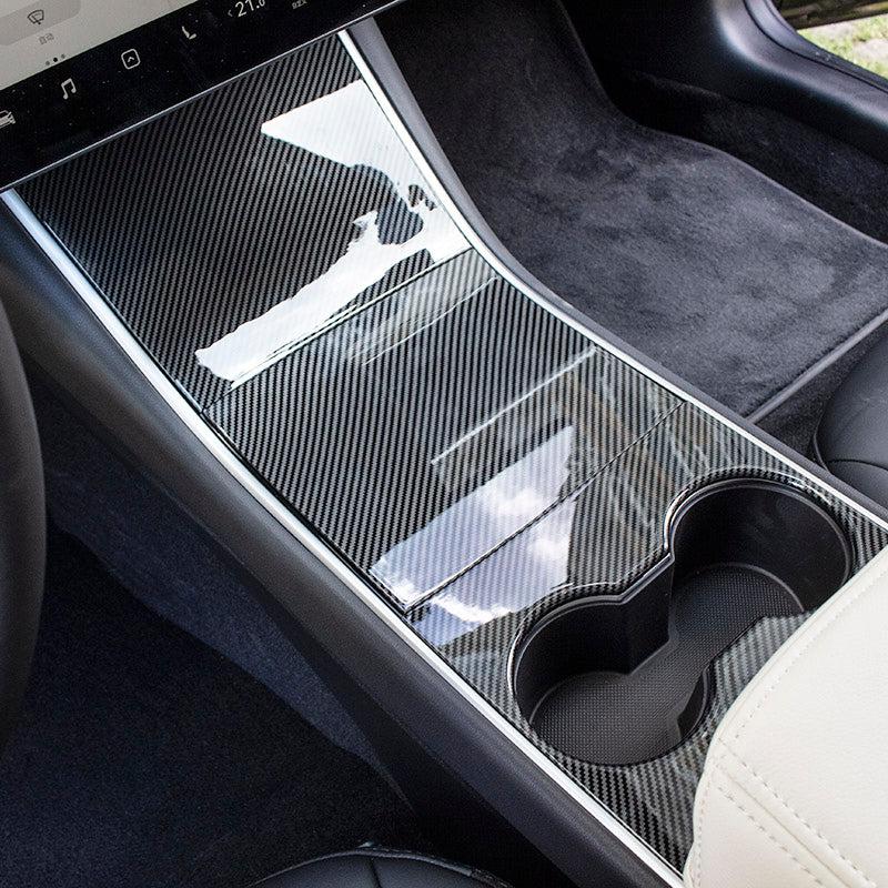 Carbon Fiber Center Console Cover for Tesla Model 3 - TAPTES