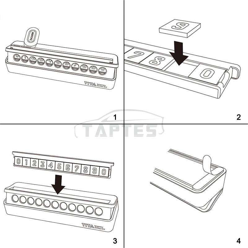 Temporary Parking Phone Number Card Plate for Tesla Model 3 - TAPTES