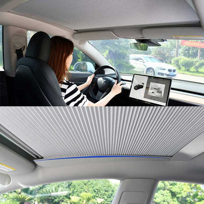 TAPTES® Tesla Model 3 Retractable Roof Sunshade, Upgraded Roof Sunshade for Tesla Model 3
