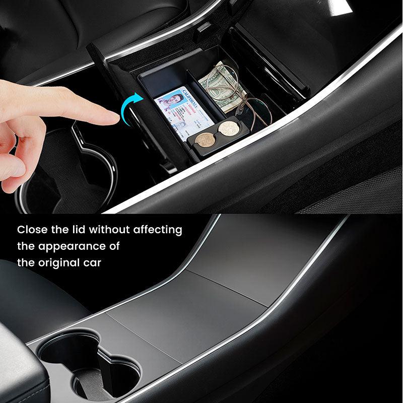 Car Central Control Storage Box for Tesla Model 3 Highland 2024 Center  Console Organizer Phone Wallet Key Holder Car Accessories