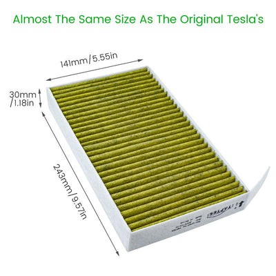 TAPTES Cabin Air Filter for Tesla Model 3 Model Y, Set of 2