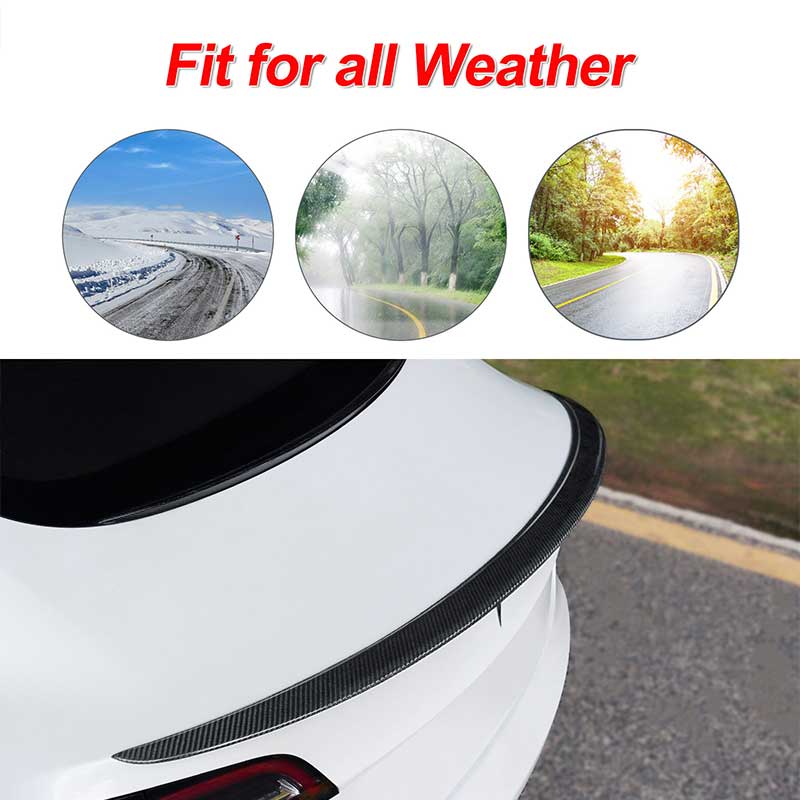 ThinSGO Tesla Model 3 Real Carbon Fiber Spoiler Model 3 Trunk Lip Spoiler  Exterior Rear Spoiler Kit for Tesla Model 3 2017-2022