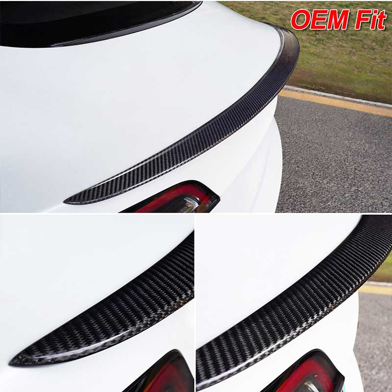 Bimirth Pour Tesla Model 3 Y 2023 Modèle Y Lèvre de coffre arrière Fibre de  carbone Abs Wing Spoiler Car Styling Rear Trunk Spoiler Model 3 Accessoires